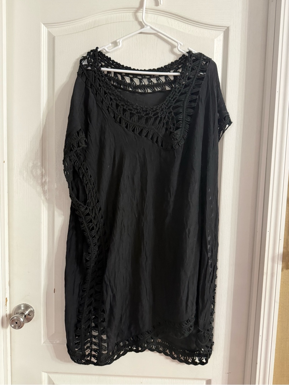 SHEIN Curve Women’s Black Crochet Side Swimsuit Cover Up 2X. MY-57